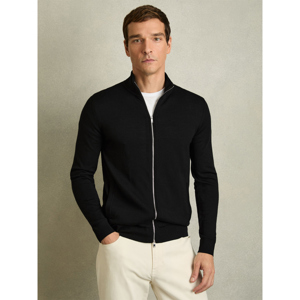 REISS HAMPSHIRE Merino Wool Funnel Neck Cardigan